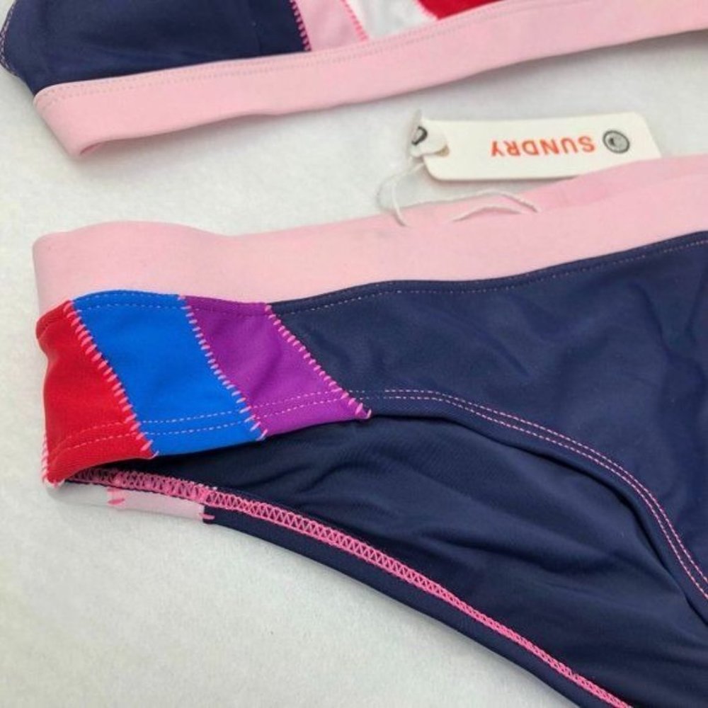 Sundry Anthropologie Sz XS 0 Colorblock Bikini Bottom Mix & Match Sizes for Top - Picture 5 of 10